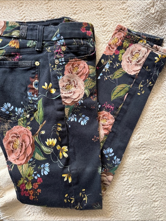 7 For All Mankind Pants - 7 for mankind Jeans with Multicolor Floral Print
